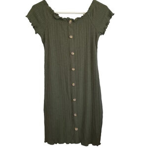 No Boundaries Juniors Dress Hunter Green‎ Large size 11 13 Skater Retro Y2K